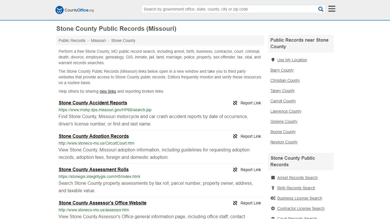 Public Records - Stone County, MO (Business, Criminal, GIS ...